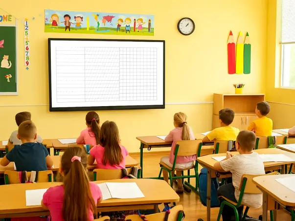 folie tabla scolara cu liniatura si markere colorate