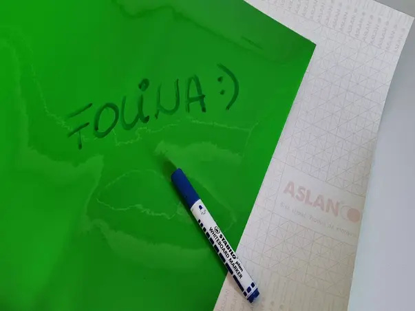 folie tabla scolara de scris cu marker aslan green whiteboard
