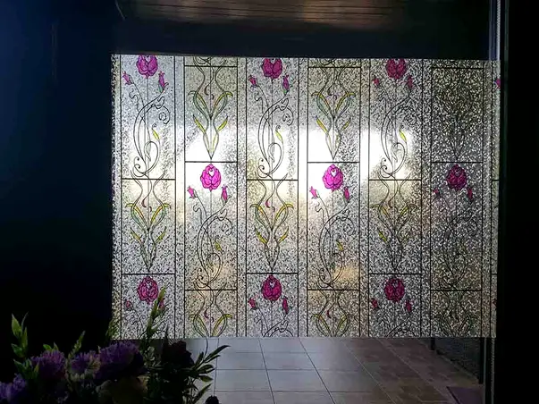 folie vitraliu floral elegant roma