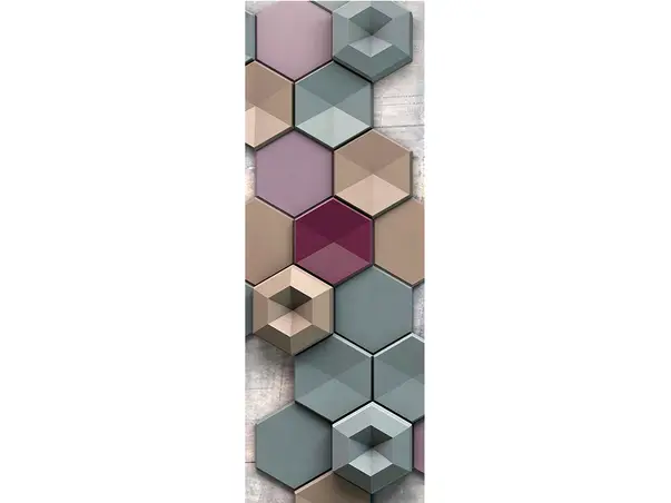 fototapet 3d hexagoane pastel
