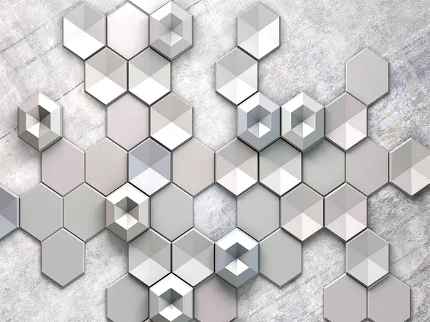 fototapet 3d hexagon concrete