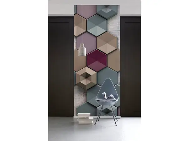 fototapet 3d panel hexagon