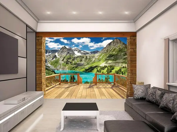 fototapet 3d peisaj montan