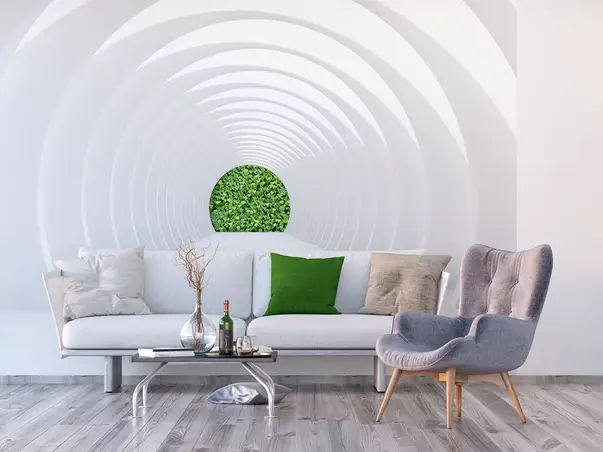 fototapet 3d tunel alb