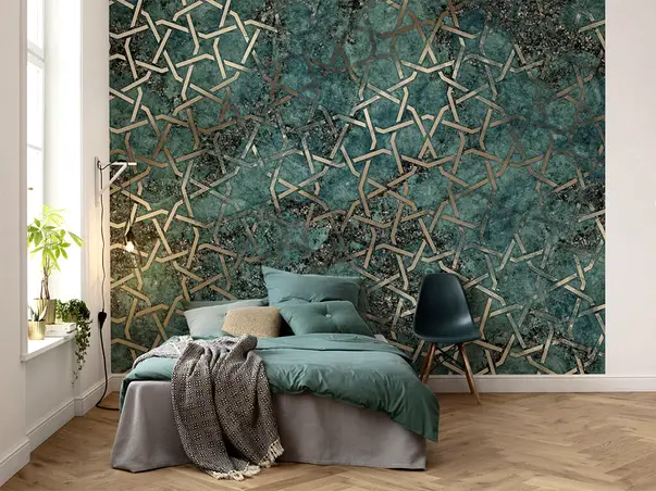 fototapet abstract Starlight komar verde 350 250 cm