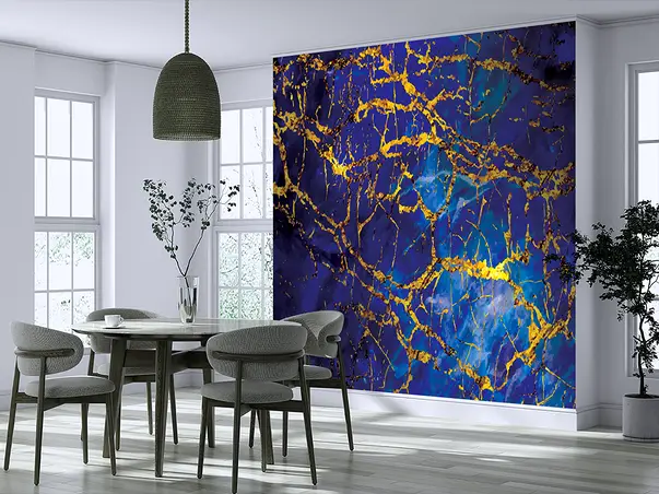 fototapet abstract albastru indigo marble