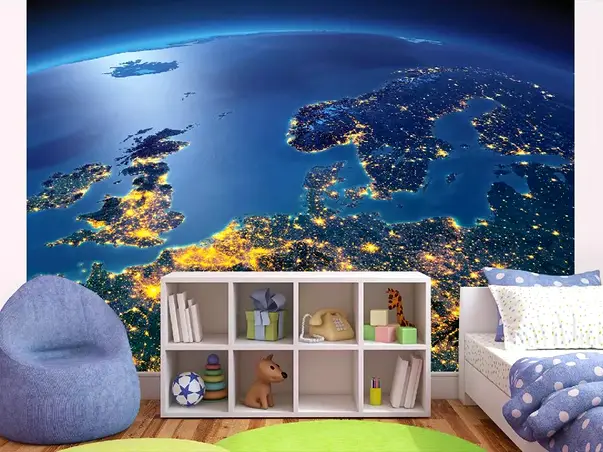 fototapet autoadeziv imagine cu pamantul vazut din spatiu