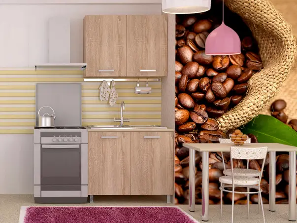 fototapet bucatarie boabe cafea 150 250