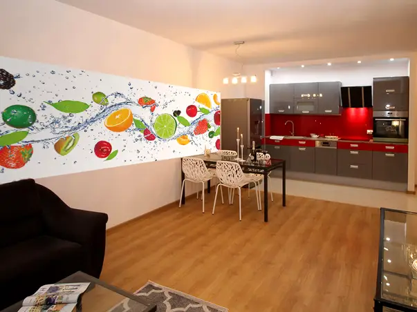 fototapet bucatarie fruits in water 375 150