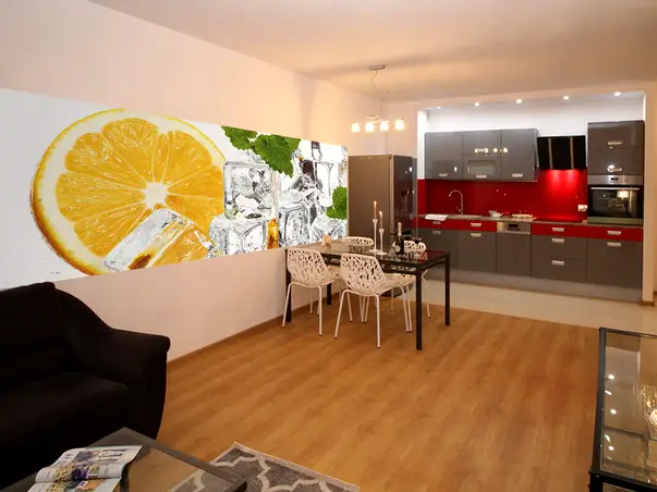 fototapet bucatarie lemon and ice 375 150
