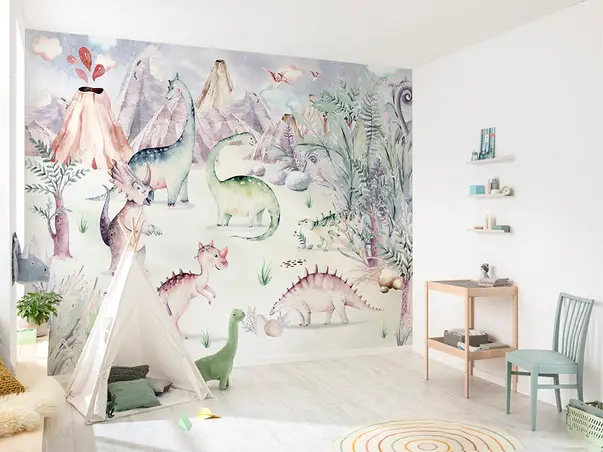 fototapet copii cu dinozauri dino paygroud komar