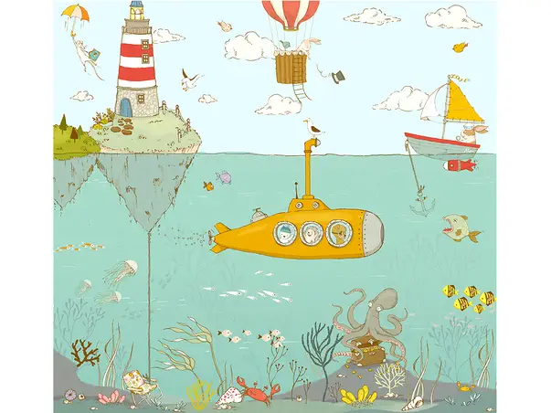 fototapet copii komar sealife peisaj marin
