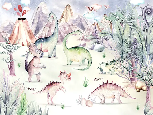 fototapet cu dinozauri pentru camera copii