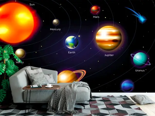 fototapet cu planete