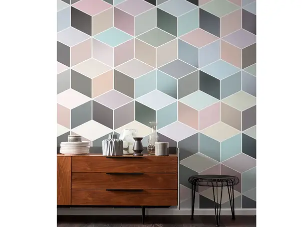 fototapet cubes pastel