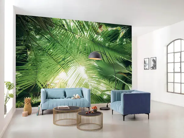 fototapet decor exotic komar frunze verzi 450 280 cm