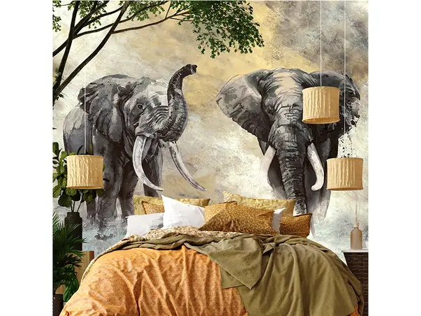 fototapet dormitor elefanti