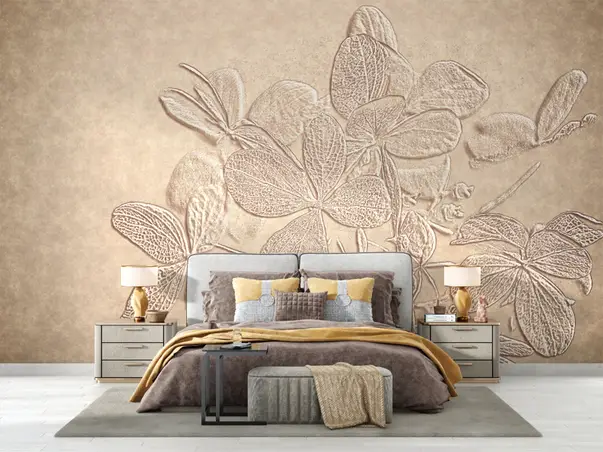 fototapet floral bej