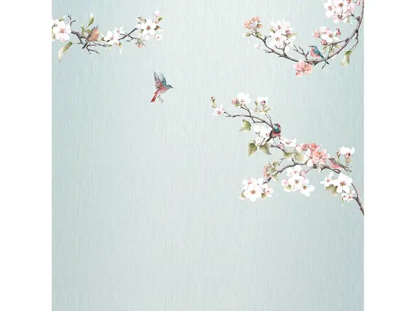 fototapet floral cu crengi inflorite