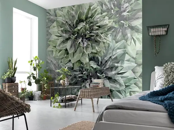 fototapet floral emerald flowers komar print digital 300 280 cm