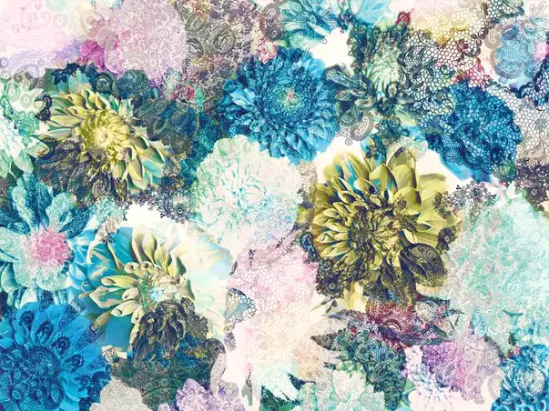 fototapet floral frisky flowers