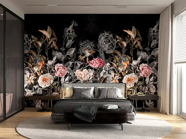 fototapet floral marburg isabell black 46924