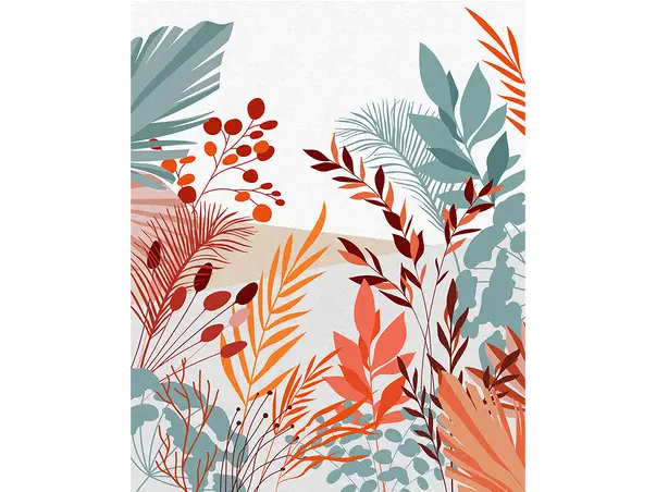 fototapet frunze colorate stilizate komar