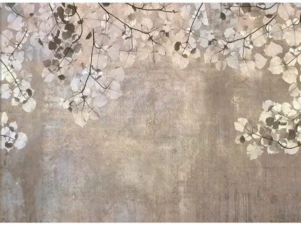 fototapet frunze dimex Beige leaves 375 250 cm