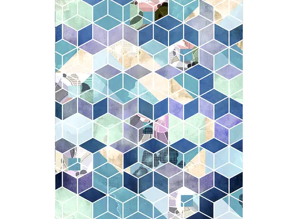 fototapet geometric blue komar