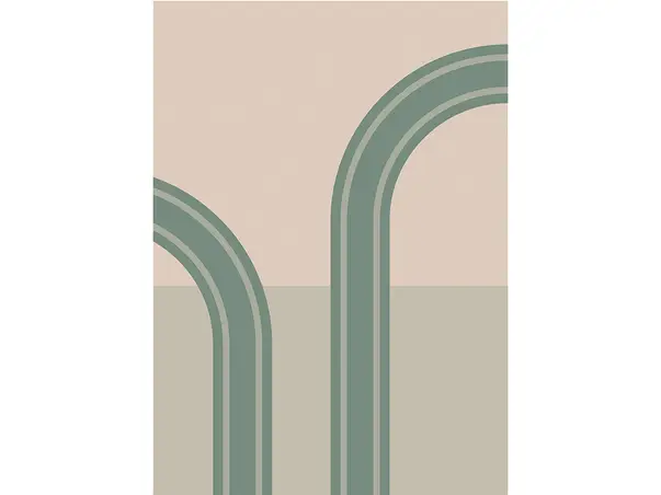 fototapet geometric verde