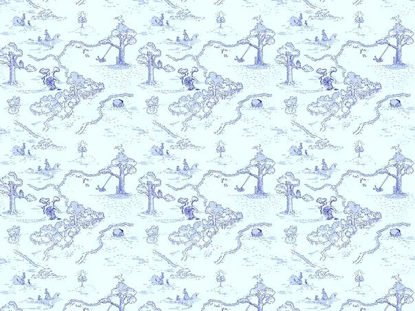 fototapet grafic padurea lui winnie the pooh