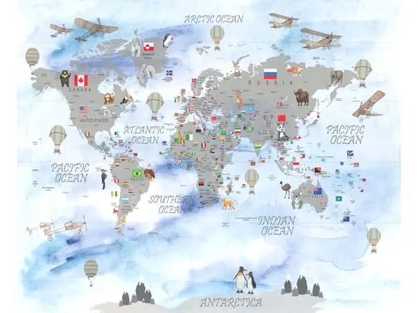 fototapet harta pentru copii