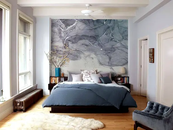 fototapet ink blue fluid komar model abstract 300 280 cm