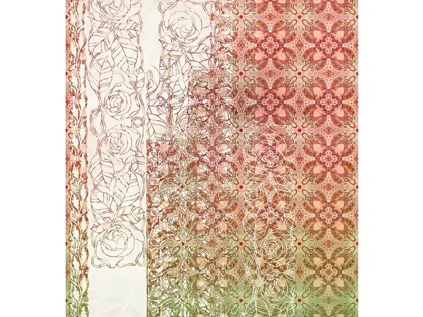 fototapet komar art nouveau rouge