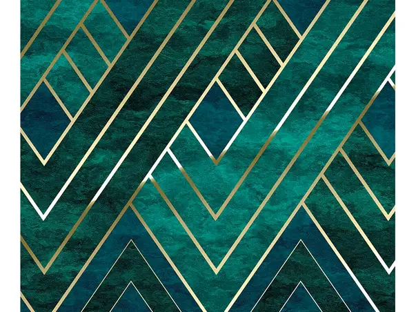 fototapet model geometric verde artdeco