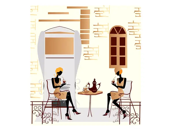 fototapet model grafic street coffee