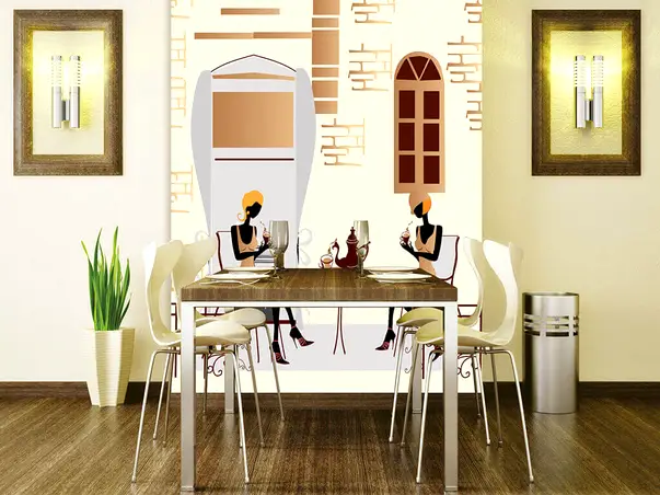 fototapet modern street coffee