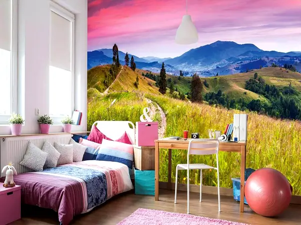 fototapet peisaj blooming hills