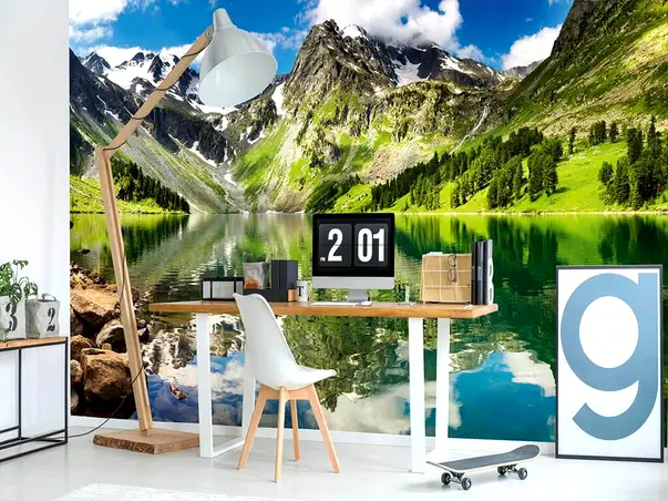 fototapet peisaj de munte lake