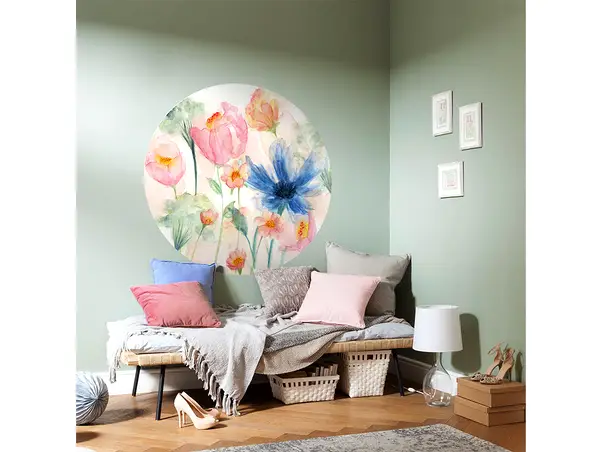 fototapet rotund model floral pastel