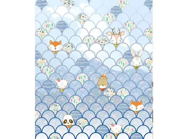 fototapet shell bluewaves