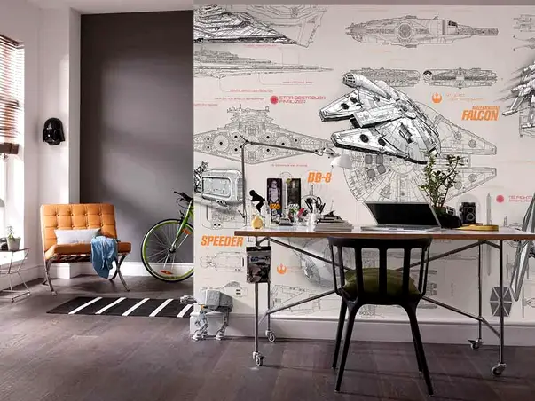 fototapet star wars blueprints