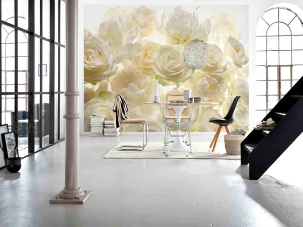 fototapet trandafiri albi shalimar