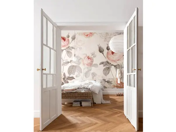 fototapet trandafiri bej