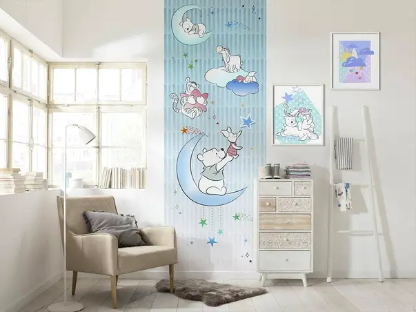 fototapet winnie the pooh piglet and stars