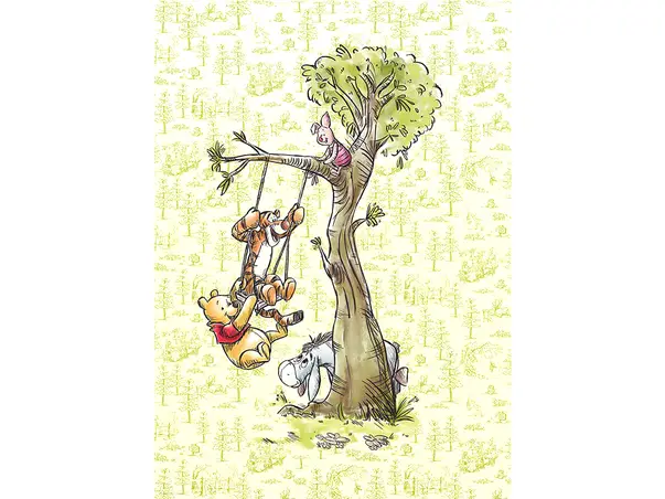 fototapet winnie0the pooh in the wood