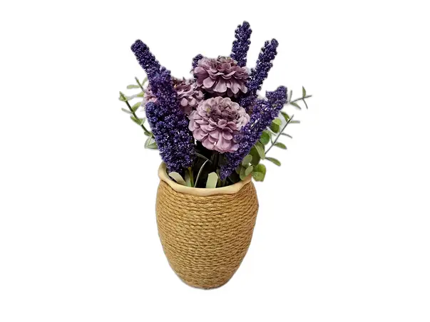 ghiveci ceramic cu flori artificiale mov folina