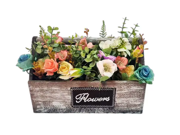 ladita cu flori artificiale pastel