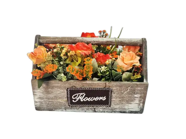 ladita cu flori artificiale roz somon