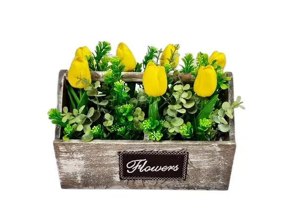 ladita decorativa cu lalele galbene